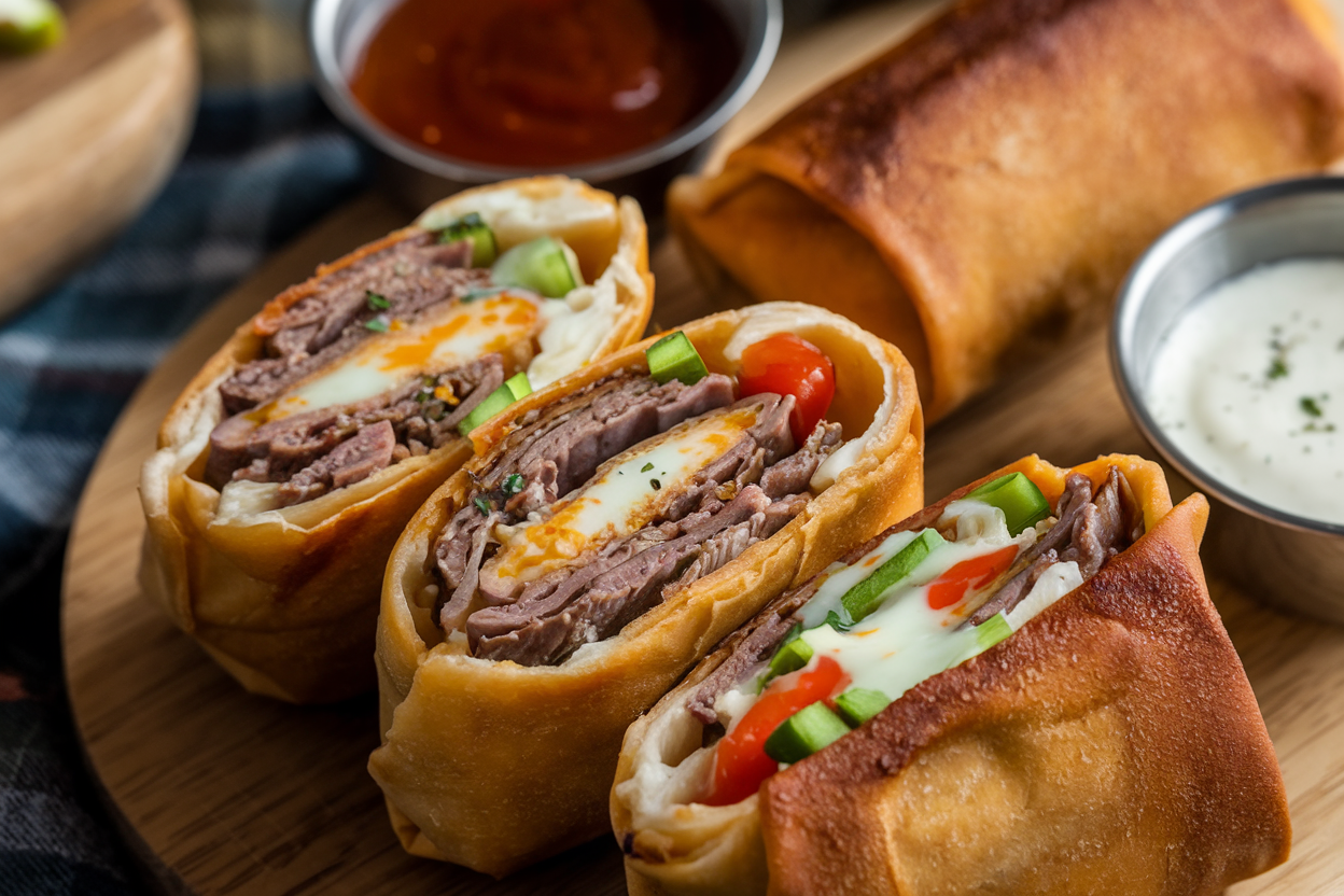 philly cheesesteak egg rolls​