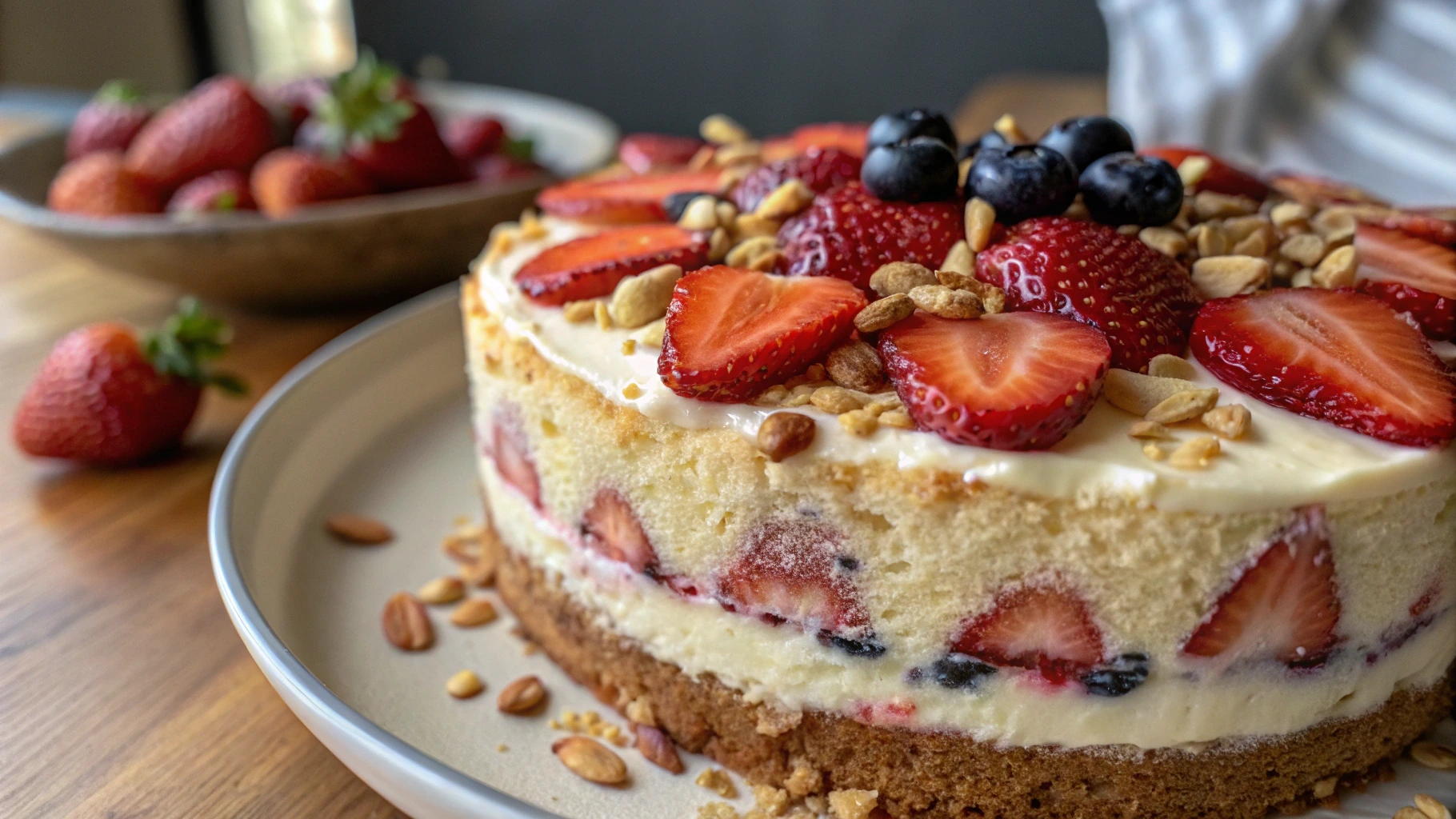 Homemade cake mix alternatives with fruits and vegetables on a wooden table.