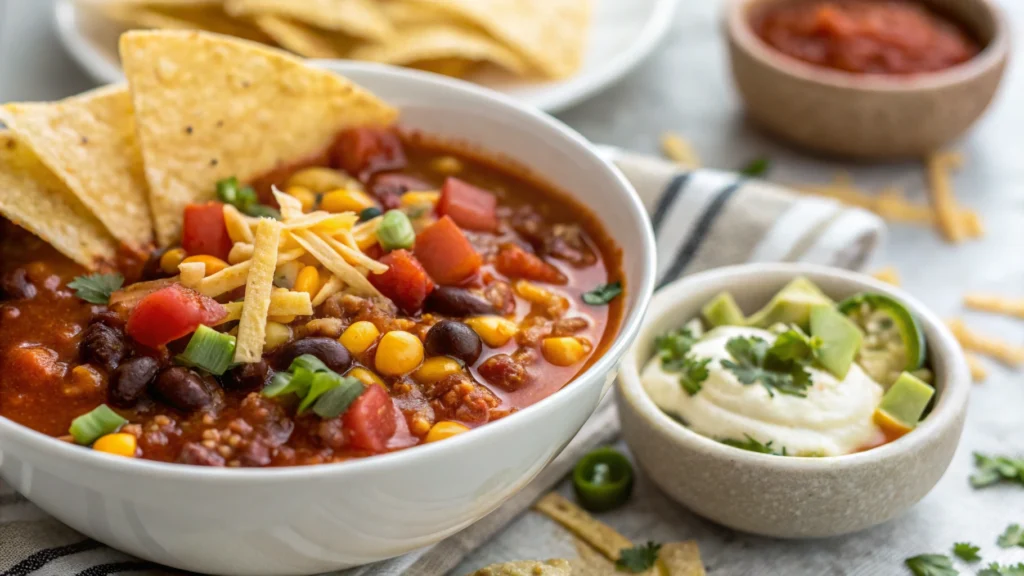 A colorful spread of taco soup tacos, casseroles, and rice bowls showcasing creative meal ideas.