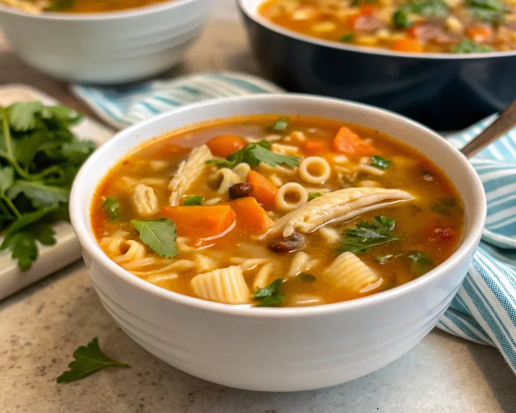 Marry Me Chicken Soup with fresh herbs and garnishes