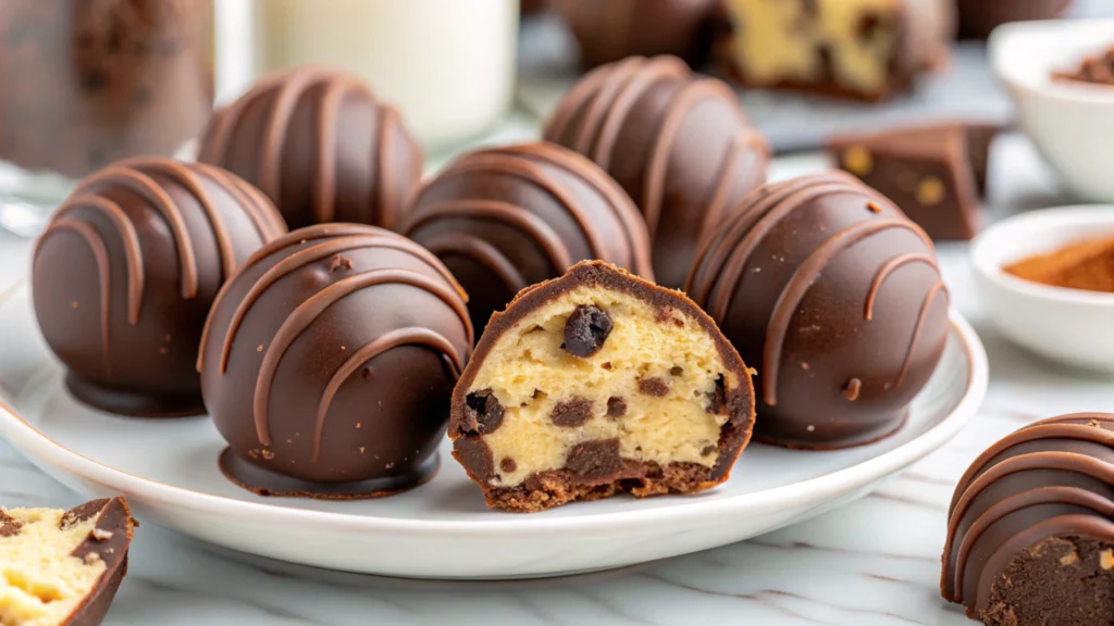 Decadent chocolate chip cookie dough brownie bombs